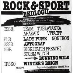 Plakátek koncertu Rock a sport pro ekologii.
