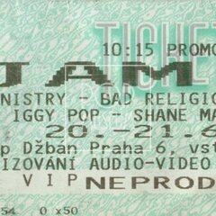 1996, vstupenka na 1. ročník festivalu Jam