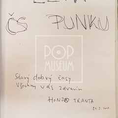 Návštěvní kniha Popmusea - ukázky
