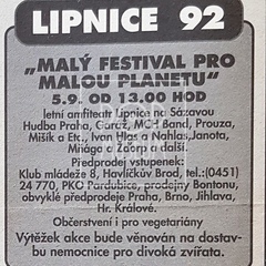 1992, inzerát na festival na Lipnici