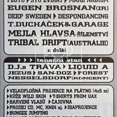 1999, inzerát na festival Šlahouny v Kopřivnici.