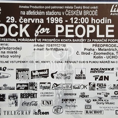 1996, inzerát na festival Rock For People