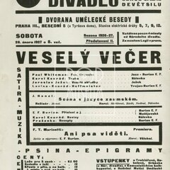 OSVOBOZENÉ DIVADLO, JAROSLAV JEŽEK, VOSKOVEC & WERICH (z pozůstalosti dr. Josefa Kotka)  