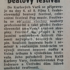 Málokdo ví, že 1. čs. beatový festival se měl původně konat v Karlových Varech.