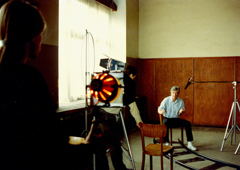 Natáčení seriálu Bigbít, 1995, f. archiv ČT